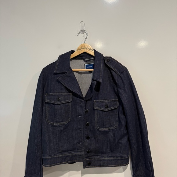 J. Crew Denim lady Blazer jacket in Stay Navy wash - Picture 3 of 8